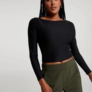Calia New! Ribbed Boat Neck Athletic Top